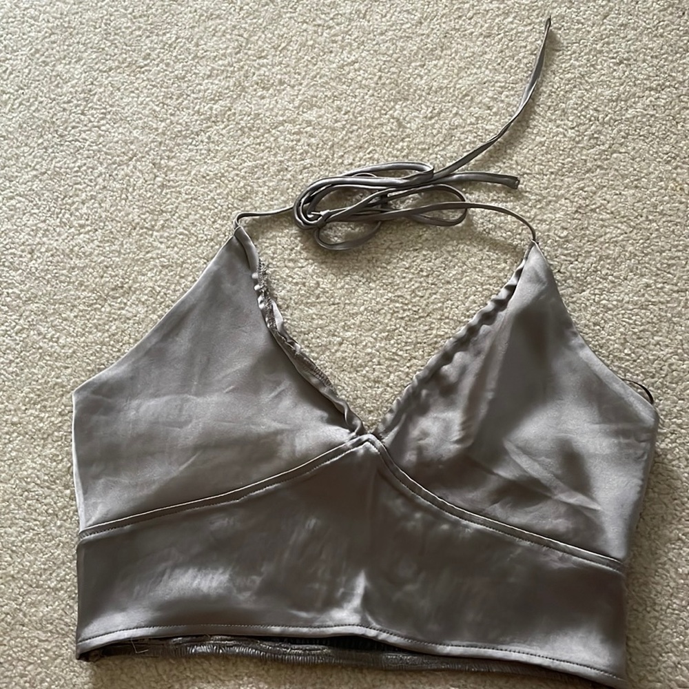Garage satellite color Ruched Strappy halter top